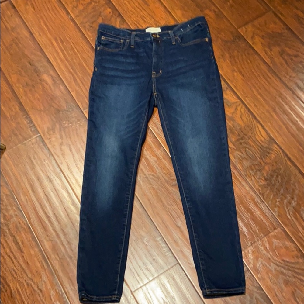 Madewell Women's 9 “ Mid-Rise Skinny Jeans - Dark Blue